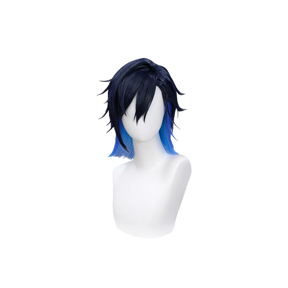 DokiDoki Vtuber NIJISANJI EN Cosplay Yugo Asuma Cosplay Wig Men YouTuber Dark Blue / Light Blue Gradient Hair - Image 2