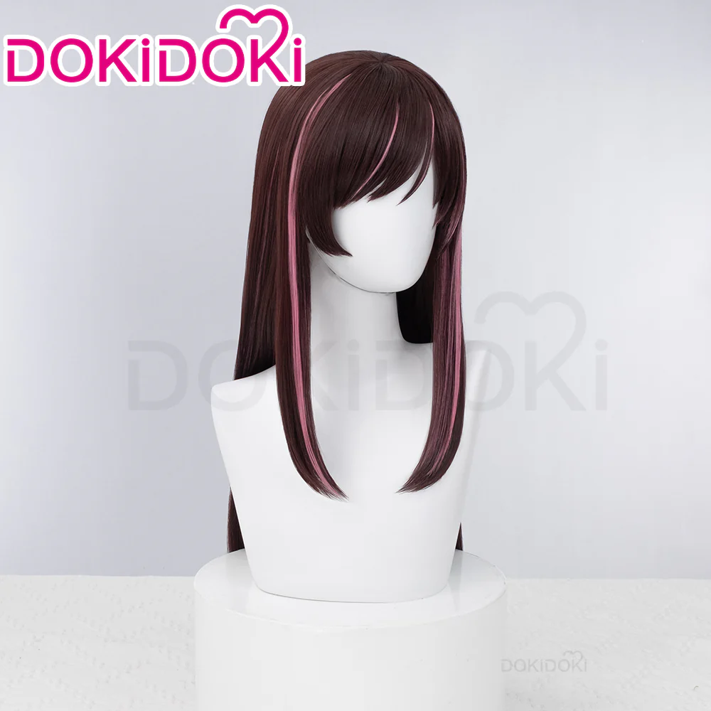 【Ready For Ship】DokiDoki Vtuber Kizuna AI Cosplay Wig Long Straight Brown Pink Hair - Image 2