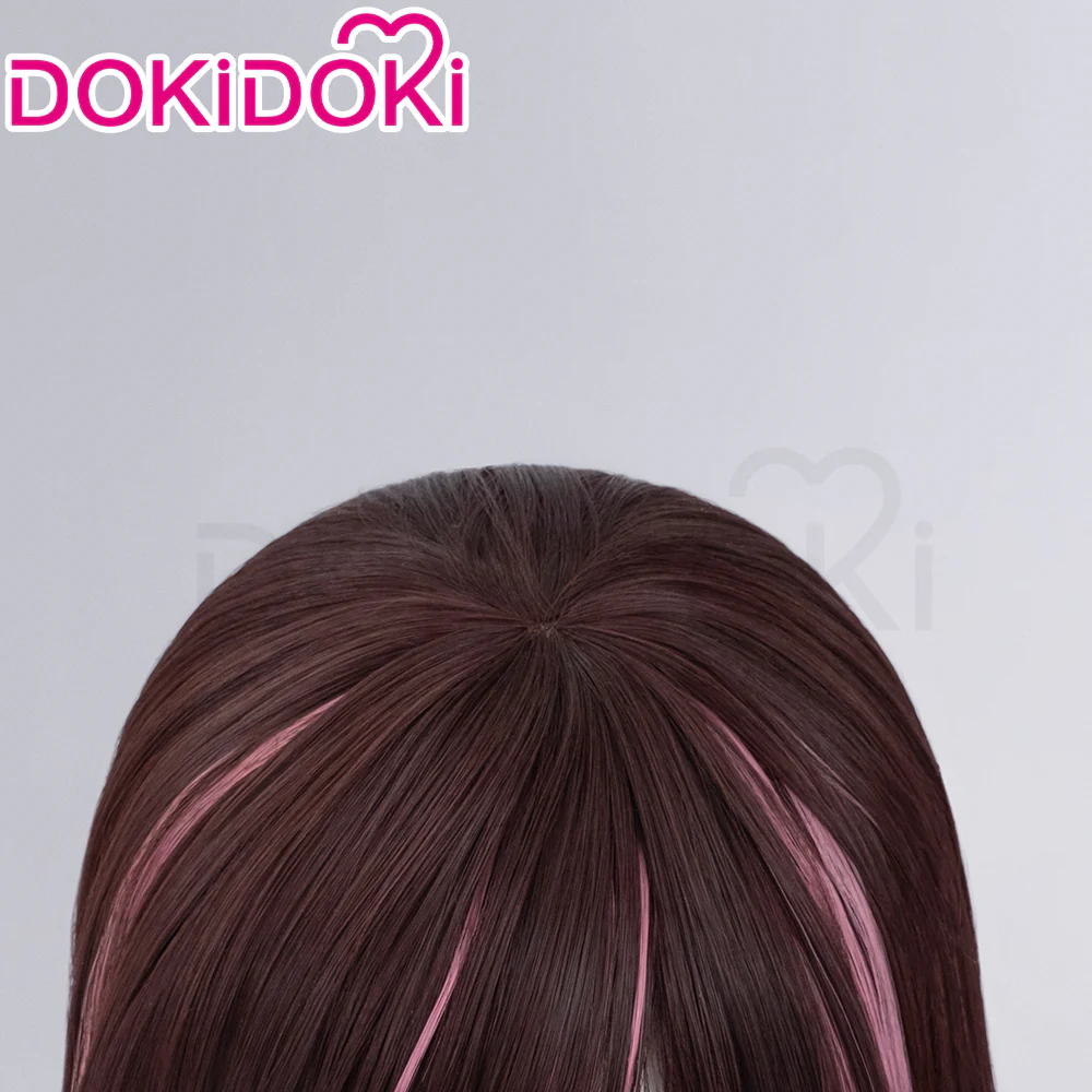 【Ready For Ship】DokiDoki Vtuber Kizuna AI Cosplay Wig Long Straight Brown Pink Hair - Image 4