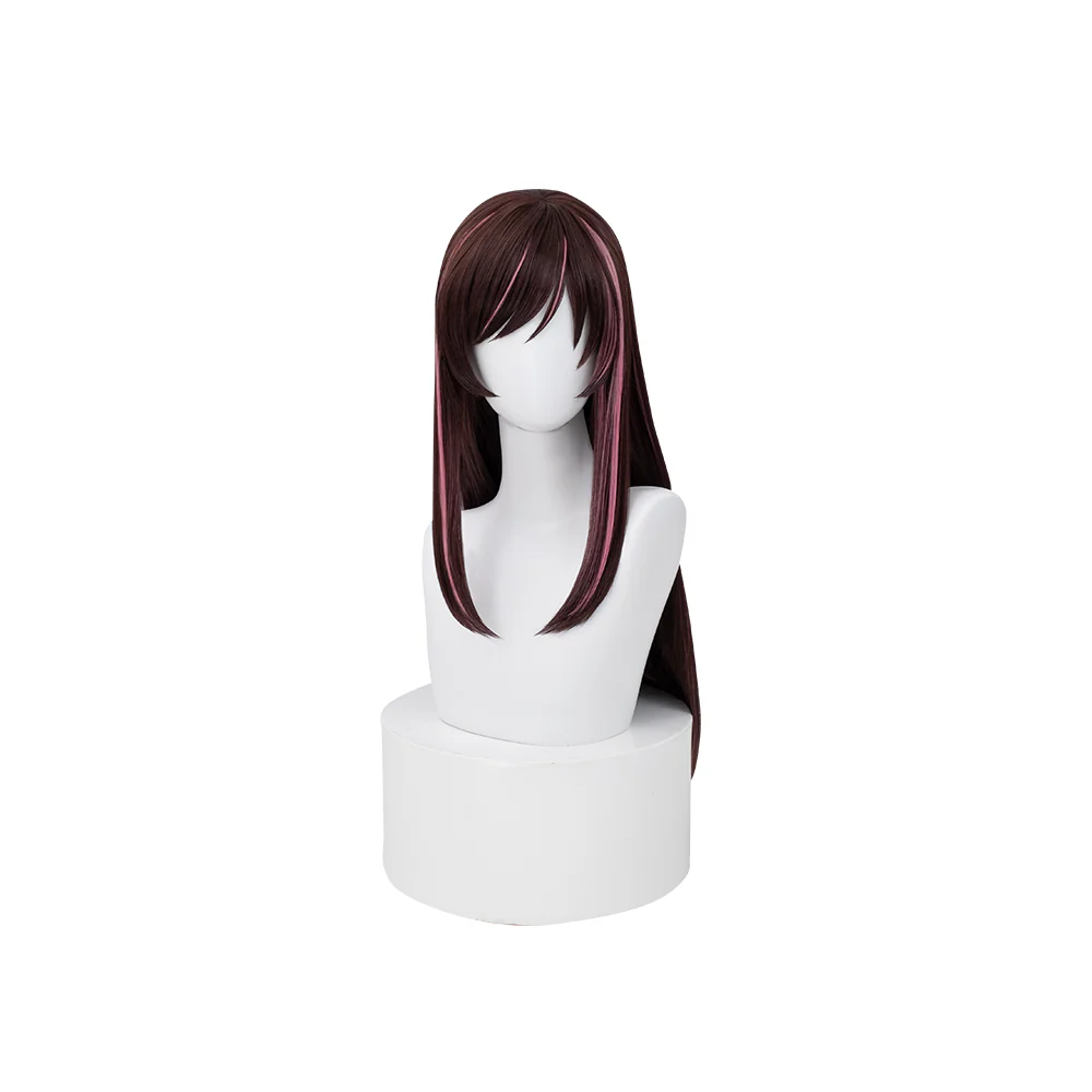 【Ready For Ship】DokiDoki Vtuber Kizuna AI Cosplay Wig Long Straight Brown Pink Hair - Image 5
