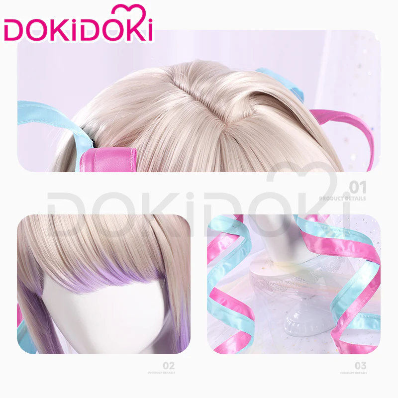 【EU LOCAL SHIPPING】DokiDoki Game NEEDY GIRL OVERDOSE Cosplay KAngel Wig Long Straight Blonde Purple Hightlight Gradient Hair Needy Streamer Overload - Image 5