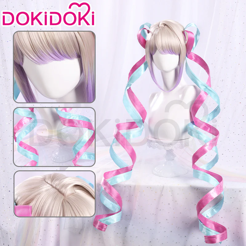 【EU LOCAL SHIPPING】DokiDoki Game NEEDY GIRL OVERDOSE Cosplay KAngel Wig Long Straight Blonde Purple Hightlight Gradient Hair Needy Streamer Overload - Image 6
