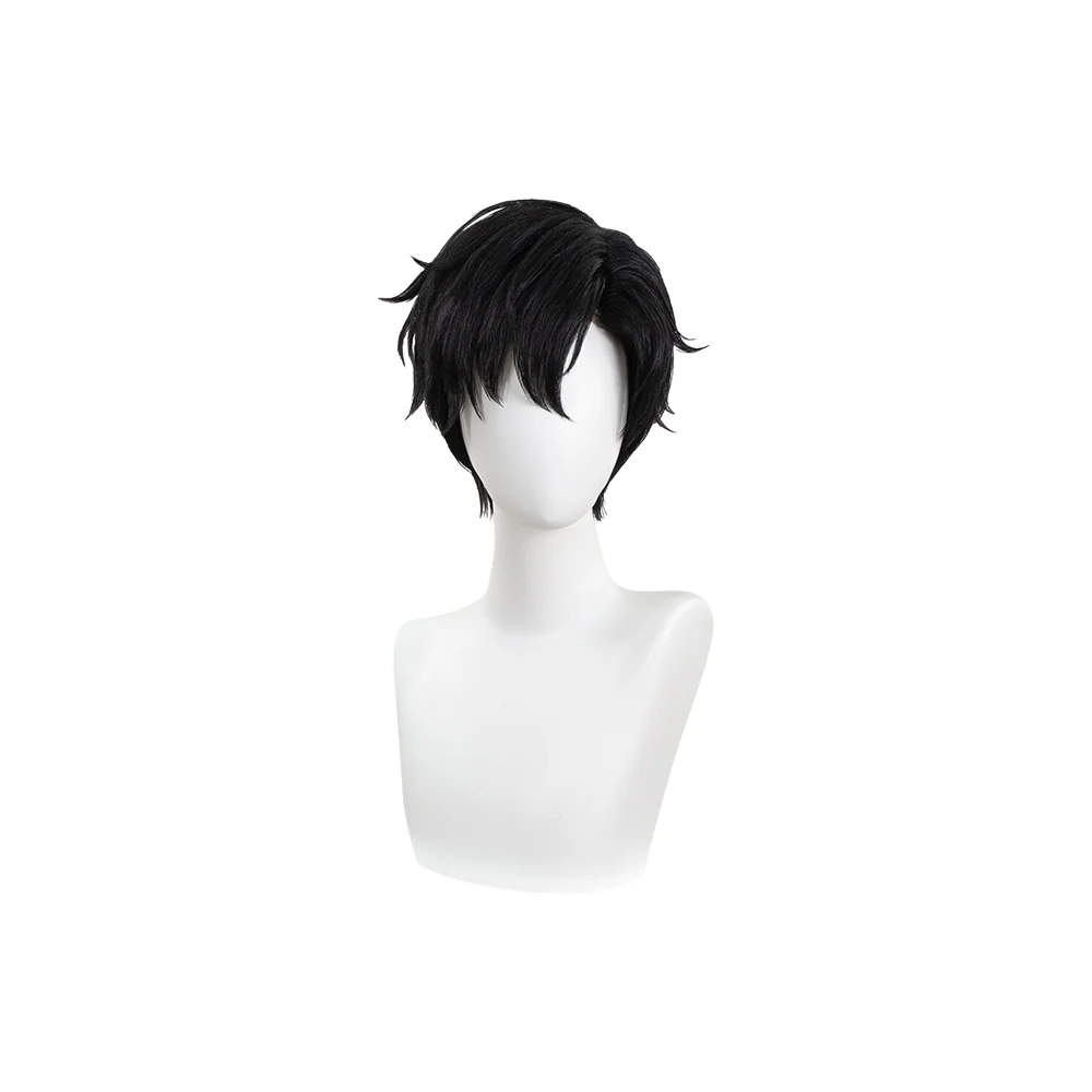 【Front Lace】DokiDoki Anime Far Beyond the World Cosplay Gu Shiye Wig Short Straight Black Hair Gushiye - Image 5