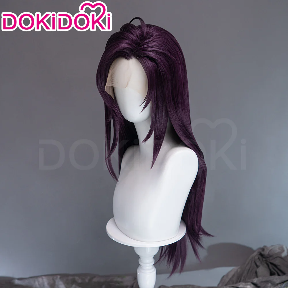 【Front Lace】DokiDoki Game Cosplay Long Straight Purple Hair - Image 2