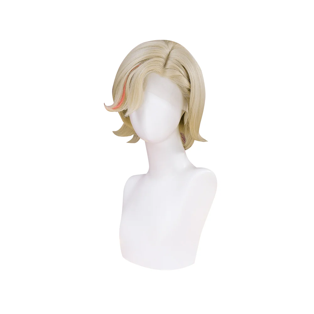 【Ready For Ship】【Front Lace】DokiDoki Game Genshin Impact Cosplay Fontaine Lyney Wig Short Silver Red Highlight - Image 5