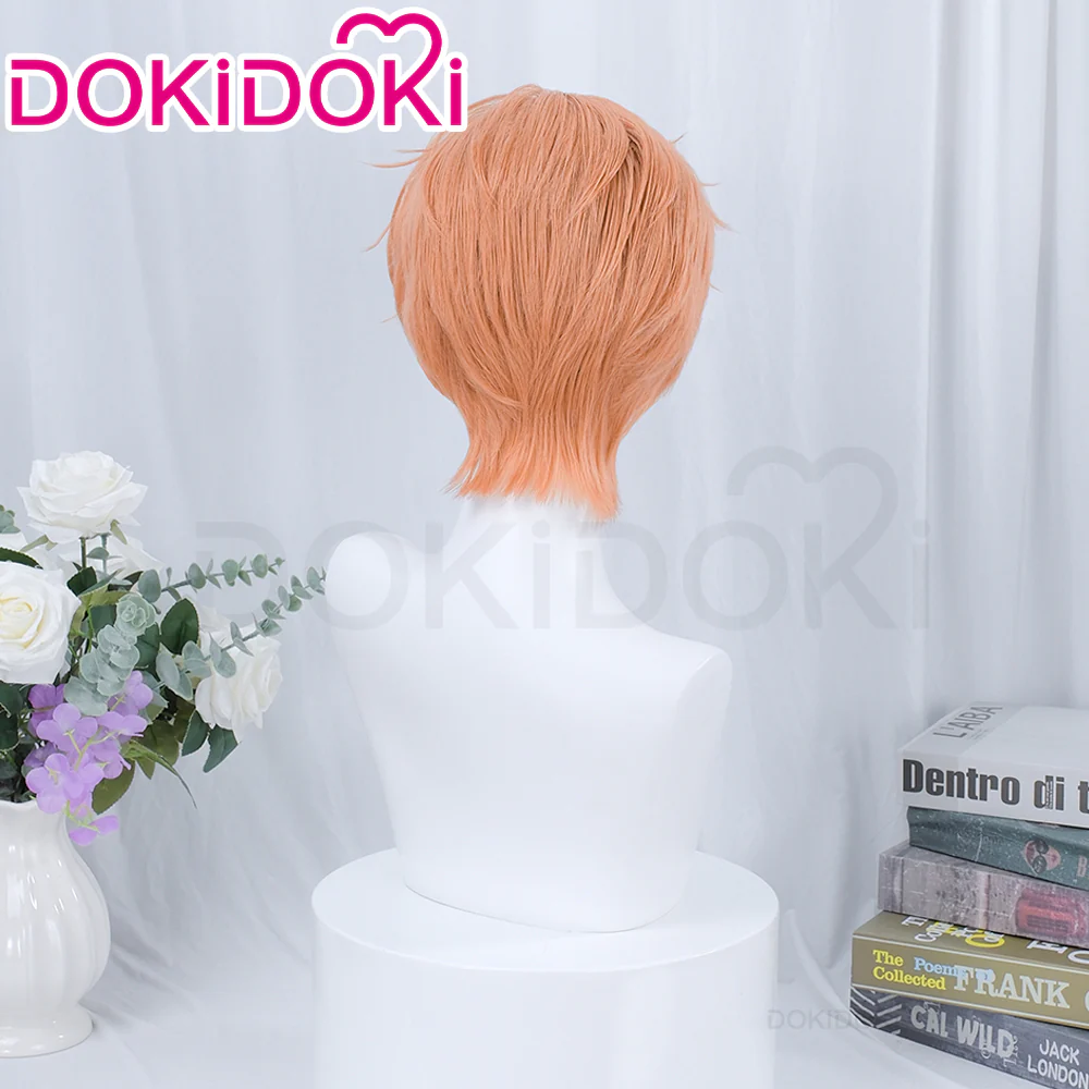 【Ready For Ship】【Front Lace】DokiDoki Game Light and Night Cosplay Jesse Wig Short Straight Orange Hair Xia Mingxing - Image 3