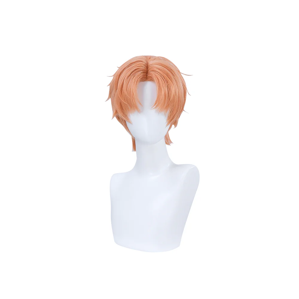 【Ready For Ship】【Front Lace】DokiDoki Game Light and Night Cosplay Jesse Wig Short Straight Orange Hair Xia Mingxing - Image 5