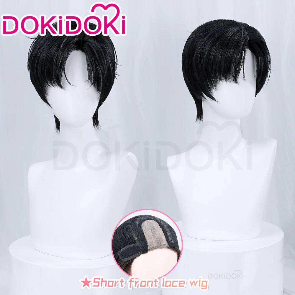 【Partially Ready For Ship】【Small Area Front Lace】DokiDoki Game Light and Night Cosplay Zayne / Osborn Wig / Glasses / Ears Short Straight Black Hair Xiao Yi Mullet Silent Radiance - Image 2
