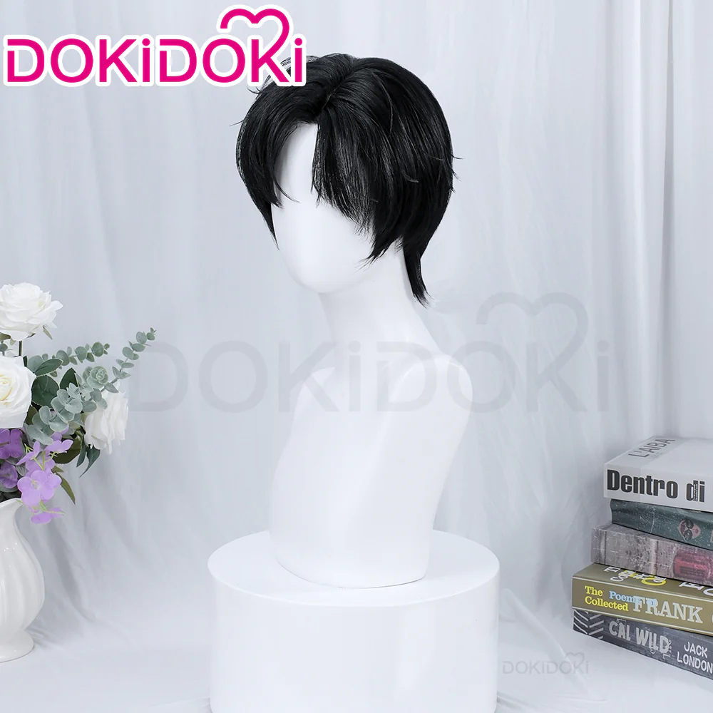 【Partially Ready For Ship】【Small Area Front Lace】DokiDoki Game Light and Night Cosplay Zayne / Osborn Wig / Glasses / Ears Short Straight Black Hair Xiao Yi Mullet Silent Radiance - Image 3