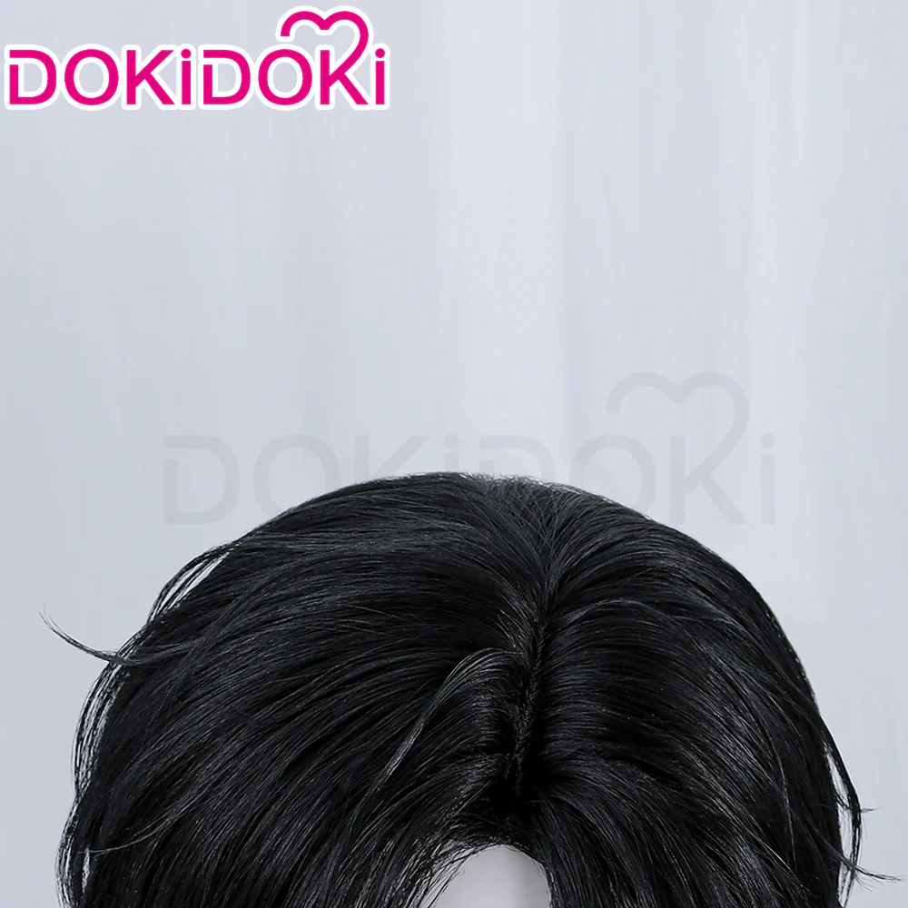【Partially Ready For Ship】【Small Area Front Lace】DokiDoki Game Light and Night Cosplay Zayne / Osborn Wig / Glasses / Ears Short Straight Black Hair Xiao Yi Mullet Silent Radiance - Image 5