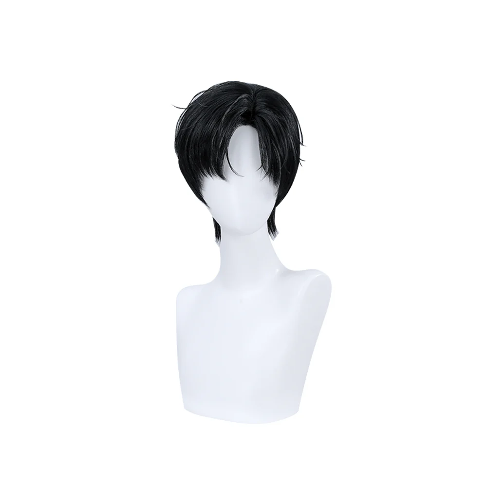 【Partially Ready For Ship】【Small Area Front Lace】DokiDoki Game Light and Night Cosplay Zayne / Osborn Wig / Glasses / Ears Short Straight Black Hair Xiao Yi Mullet Silent Radiance - Image 6
