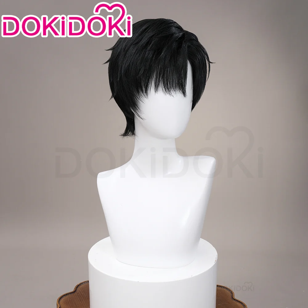 【Short Front Lace】DokiDoki Game Love And Deepspace Cosplay Zayne Wig Short Straight Black Hair - Image 3