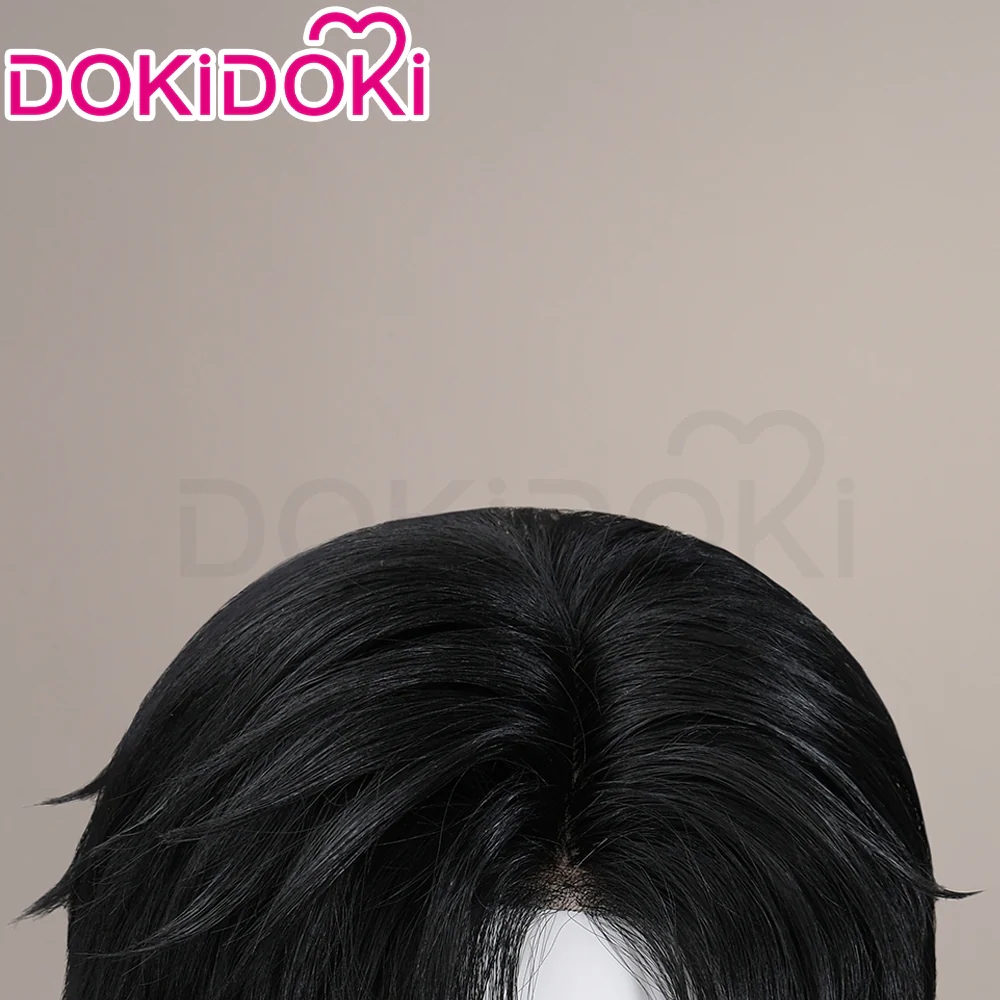 【Short Front Lace】DokiDoki Game Love And Deepspace Cosplay Zayne Wig Short Straight Black Hair - Image 4