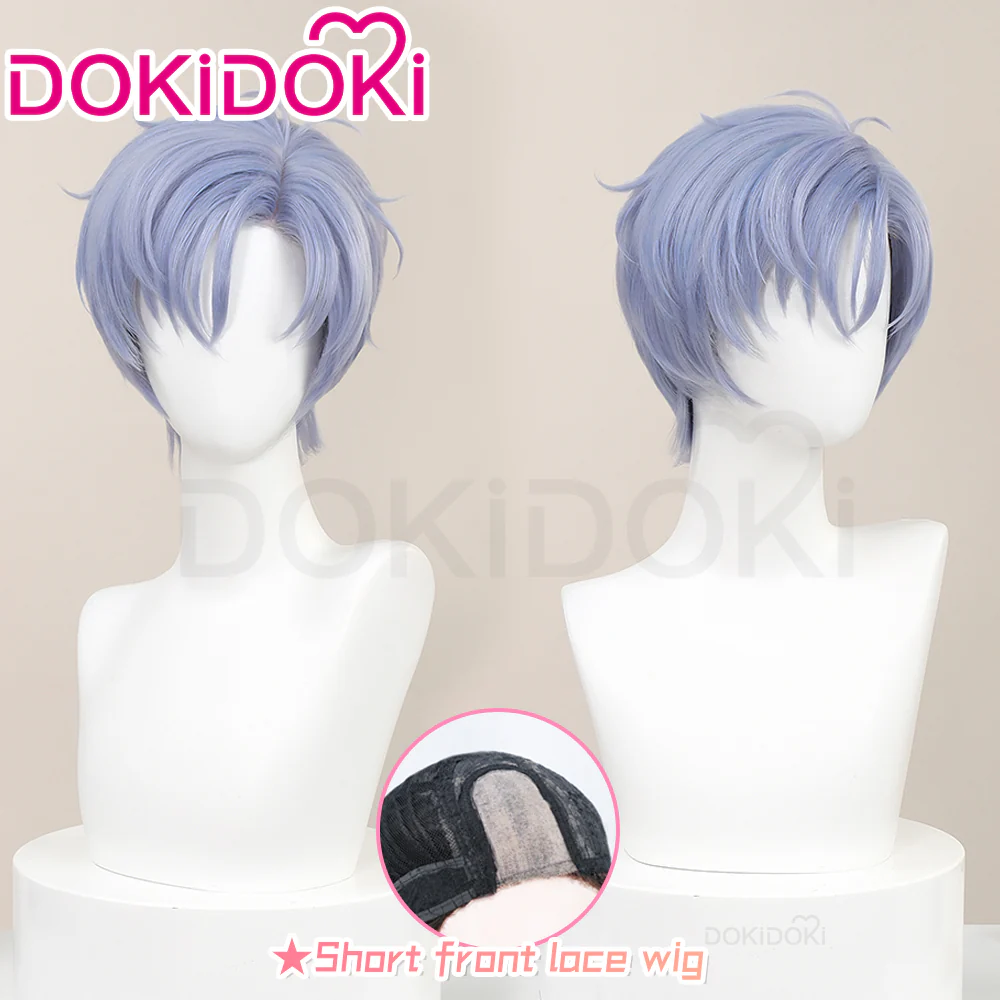 【Ready For Ship】【Front Lace】DokiDoki Game Mr Love: Dream Date Cosplay Shaw/Aleks le Wig Short Purple Hair