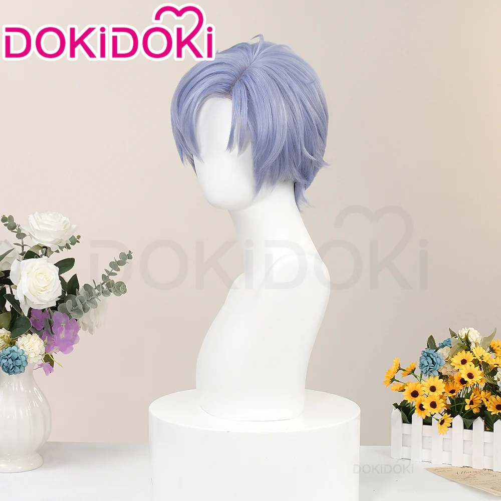 【Ready For Ship】【Front Lace】DokiDoki Game Mr Love: Dream Date Cosplay Shaw/Aleks le Wig Short Purple Hair - Image 2