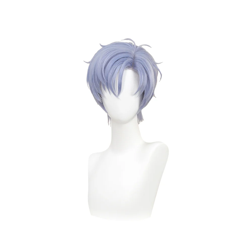 【Ready For Ship】【Front Lace】DokiDoki Game Mr Love: Dream Date Cosplay Shaw/Aleks le Wig Short Purple Hair - Image 5