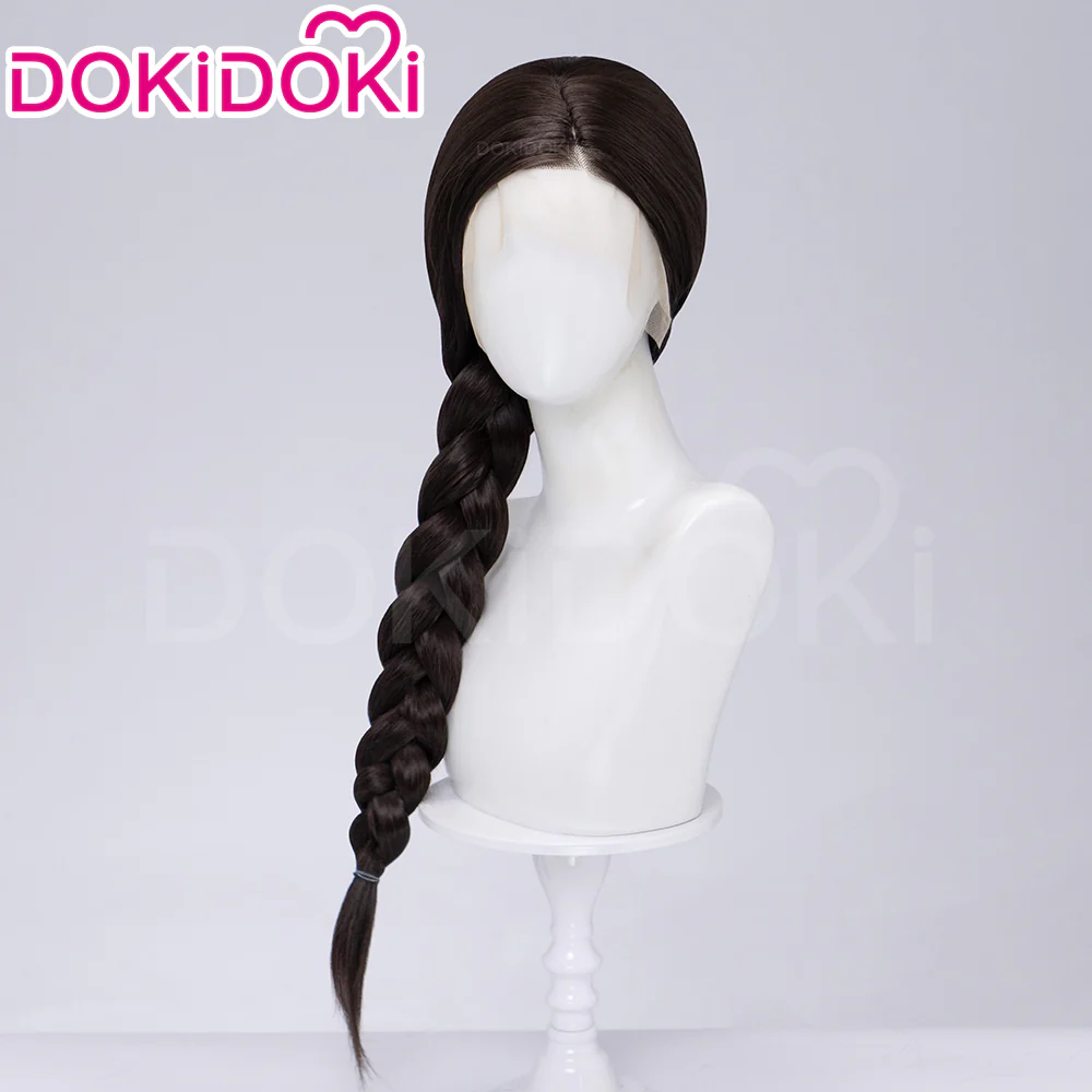 【Front Lace】DokiDoki Movie Cosplay Women Wig Long Cuely Black Hair Braid - Image 2