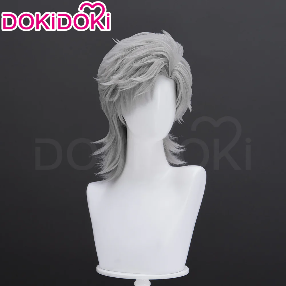 【Ready For Ship】【Front Lace】DokiDoki Game Love and Deepspace Cosplay Sylus Wig / Glasses / Necklace / Brooch / Ear / Tail Men Short Sliver Mullet Defiant Spirit - Image 11