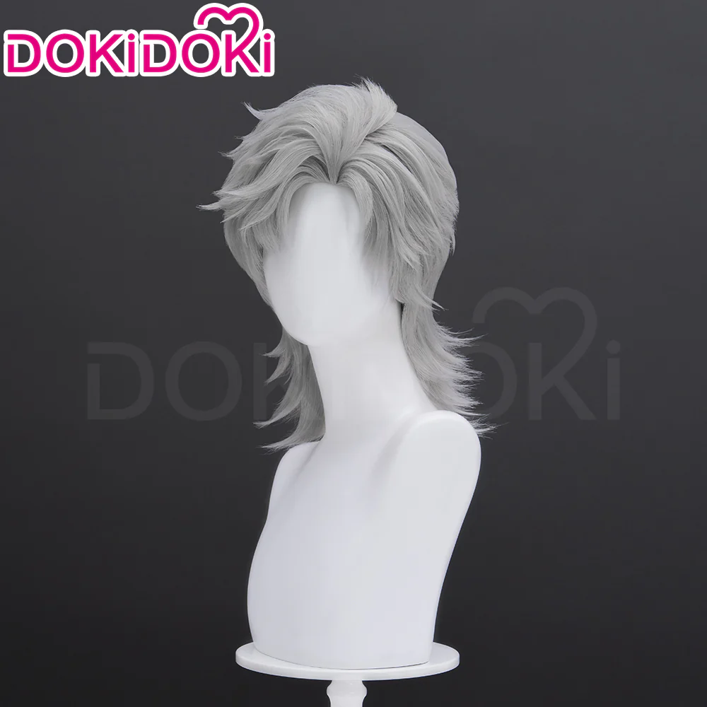 【Ready For Ship】【Front Lace】DokiDoki Game Love and Deepspace Cosplay Sylus Wig / Glasses / Necklace / Brooch / Ear / Tail Men Short Sliver Mullet Defiant Spirit - Image 12