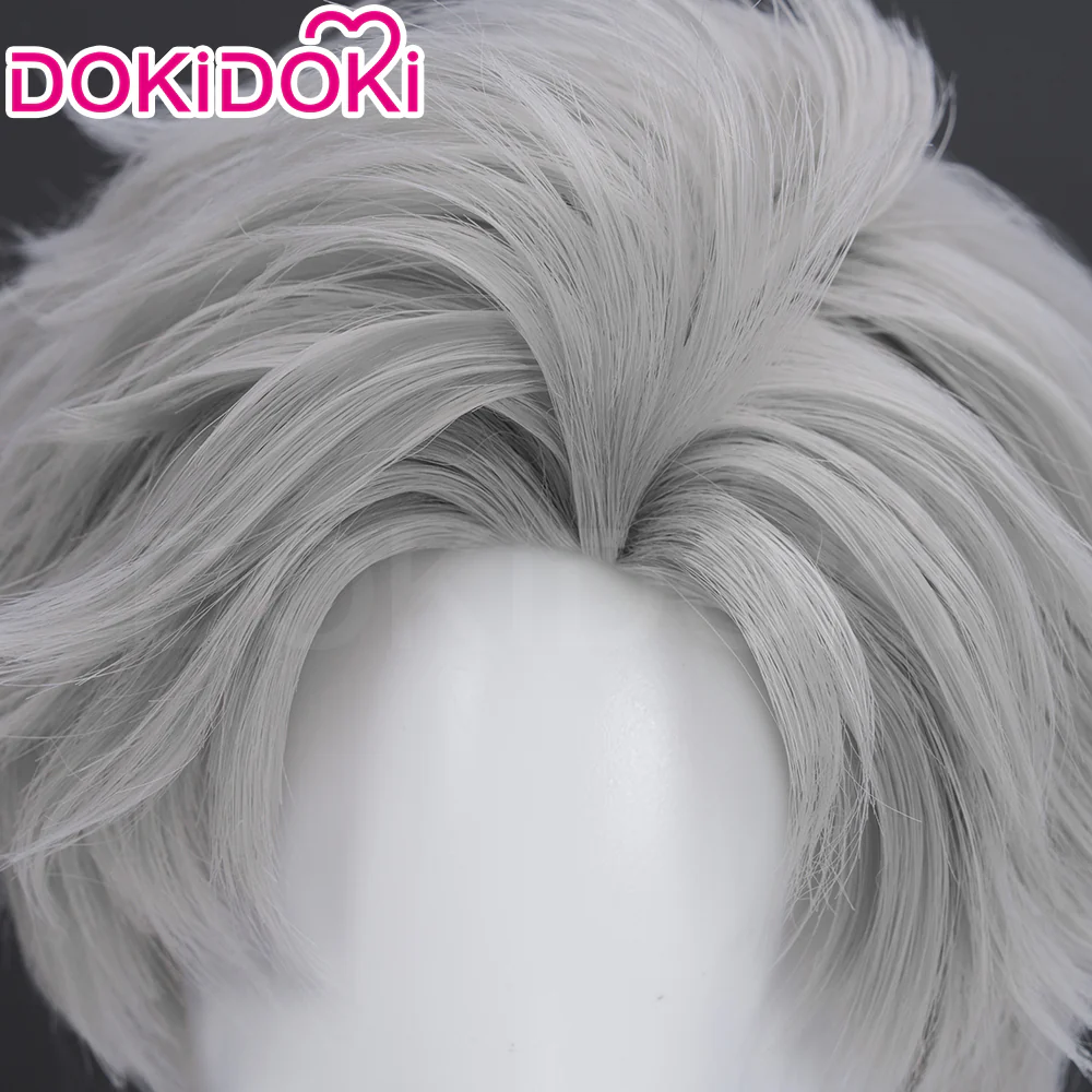 【Ready For Ship】【Front Lace】DokiDoki Game Love and Deepspace Cosplay Sylus Wig / Glasses / Necklace / Brooch / Ear / Tail Men Short Sliver Mullet Defiant Spirit - Image 13