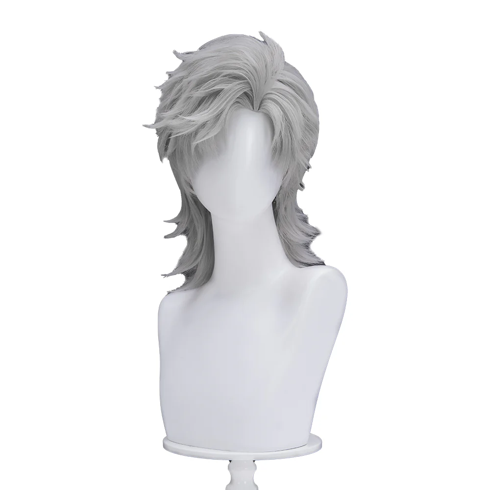 【Ready For Ship】【Front Lace】DokiDoki Game Love and Deepspace Cosplay Sylus Wig / Glasses / Necklace / Brooch / Ear / Tail Men Short Sliver Mullet Defiant Spirit - Image 14