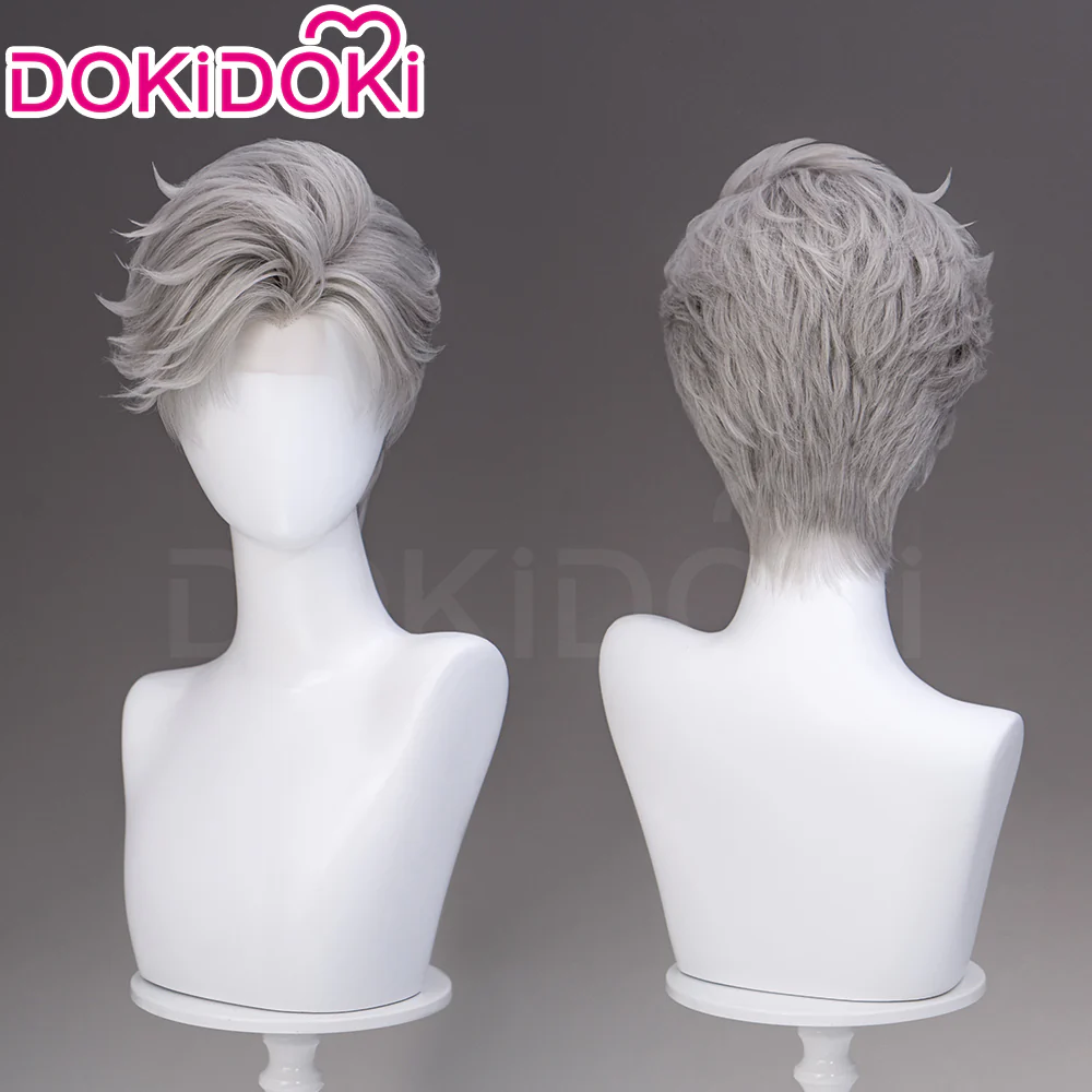 【Ready For Ship】【Front Lace】DokiDoki Game Love and Deepspace Cosplay Sylus Wig / Glasses / Necklace / Brooch / Ear / Tail Men Short Sliver Mullet Defiant Spirit - Image 15
