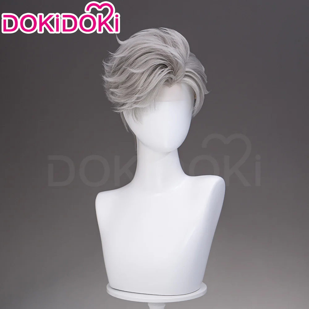 【Ready For Ship】【Front Lace】DokiDoki Game Love and Deepspace Cosplay Sylus Wig / Glasses / Necklace / Brooch / Ear / Tail Men Short Sliver Mullet Defiant Spirit - Image 16