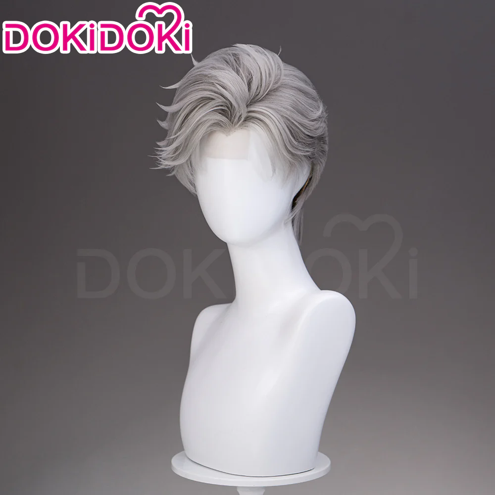 【Ready For Ship】【Front Lace】DokiDoki Game Love and Deepspace Cosplay Sylus Wig / Glasses / Necklace / Brooch / Ear / Tail Men Short Sliver Mullet Defiant Spirit - Image 17