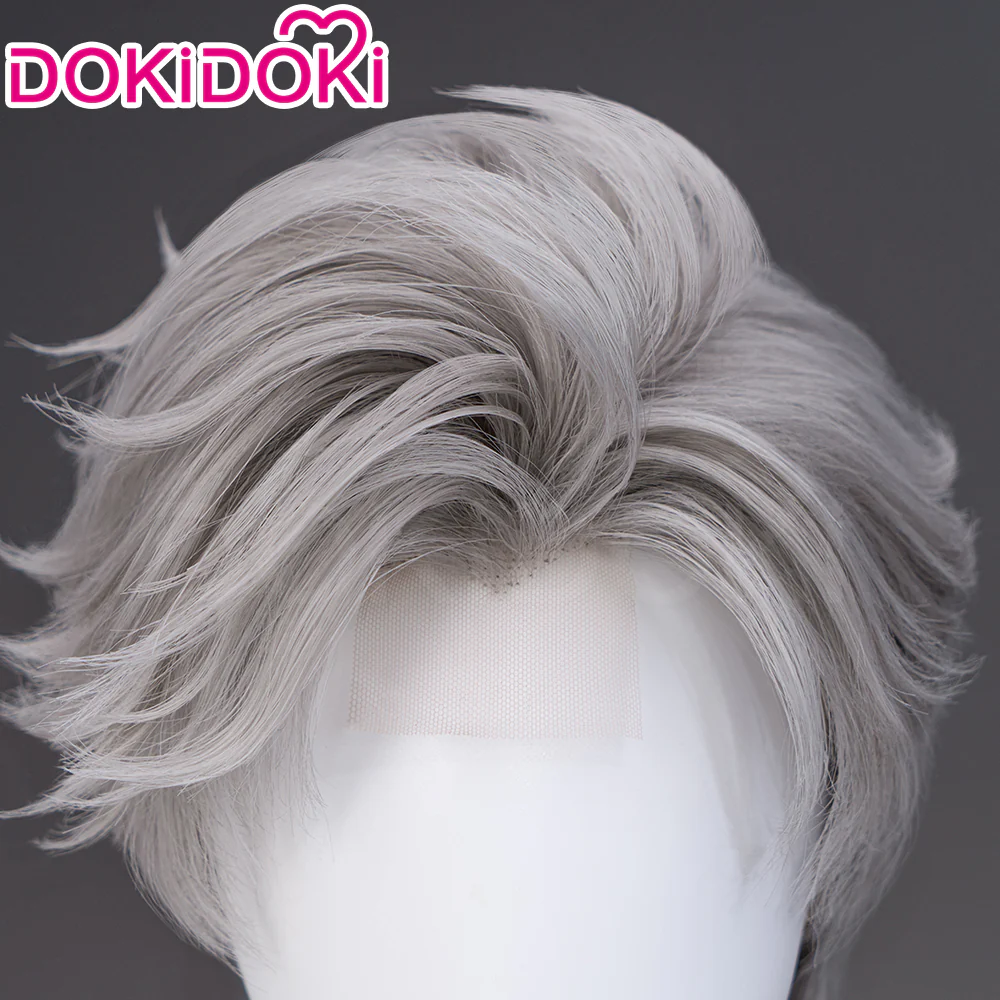 【Ready For Ship】【Front Lace】DokiDoki Game Love and Deepspace Cosplay Sylus Wig / Glasses / Necklace / Brooch / Ear / Tail Men Short Sliver Mullet Defiant Spirit - Image 18