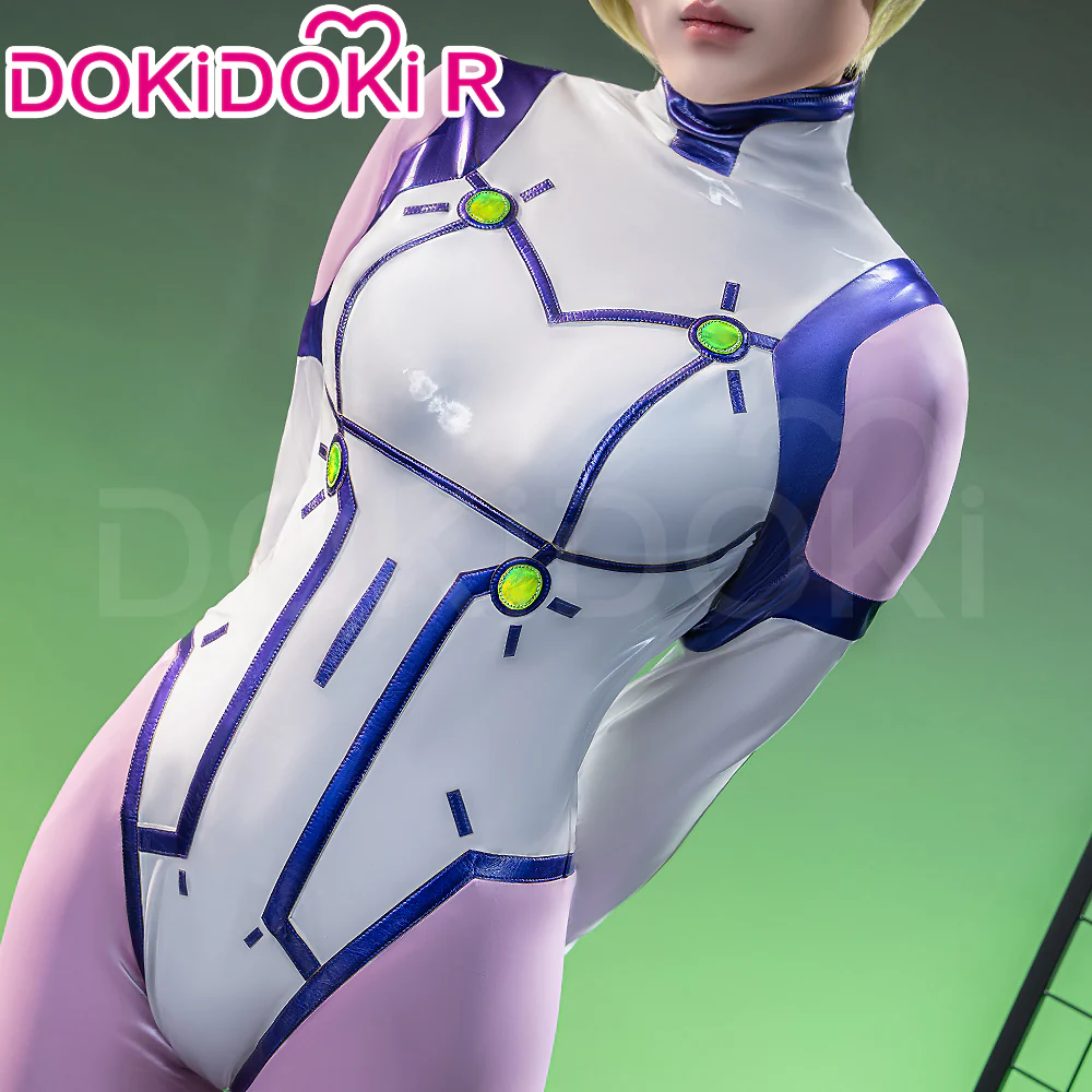 【Glowing】【Size S-3XL】DokiDoki-R Anime Cosplay White Purple Costume Female Bodysuit JumpSuit - Image 4