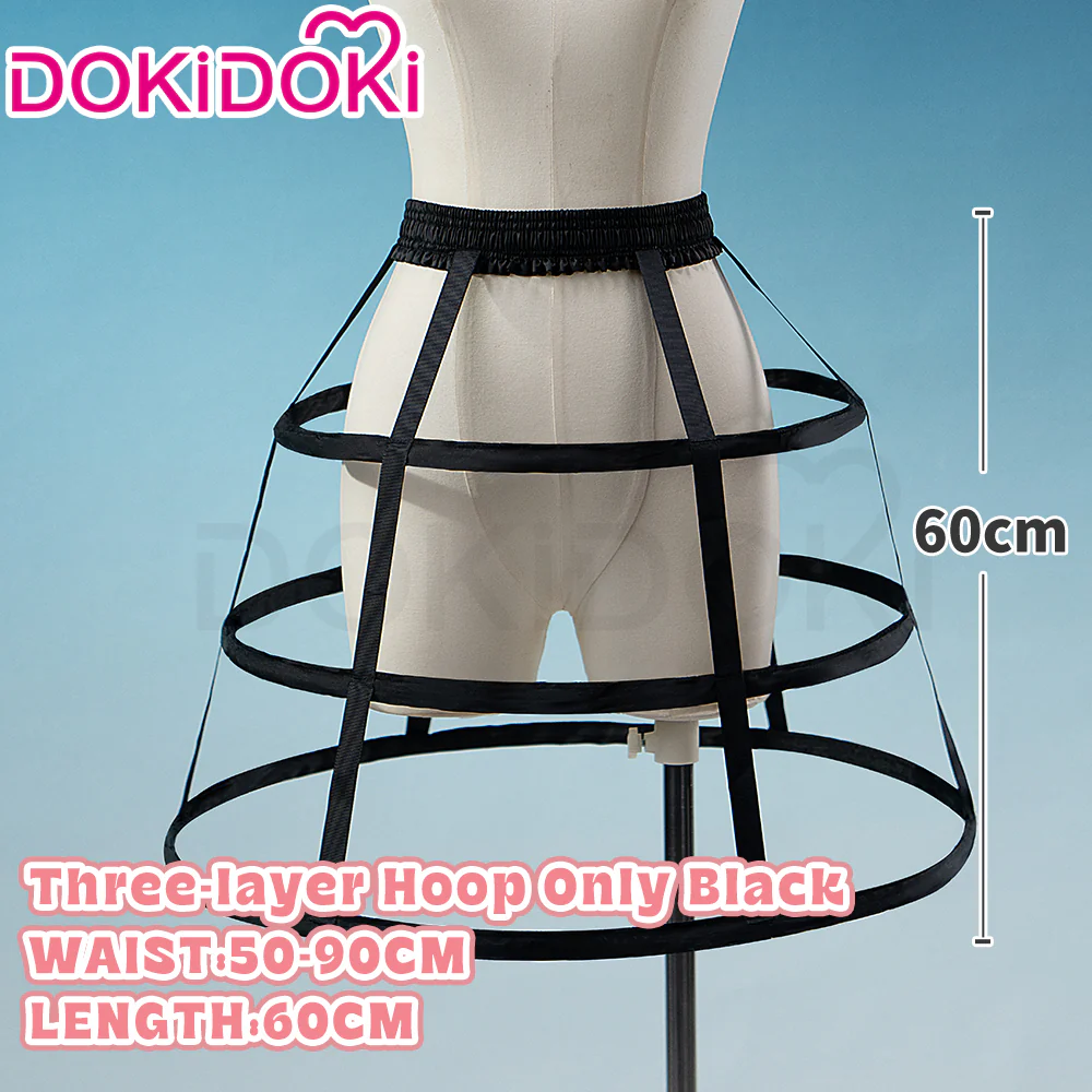 【Hoop Skirt Petticoat】【In Stock】DokiDoki Black / White Bustle Underskirt Cage Hoop Skirt Petticoat Disc Hoop Skirt Petticoat Extra Large Wedding Hoop Cosplay Lolita Dress - Image 16