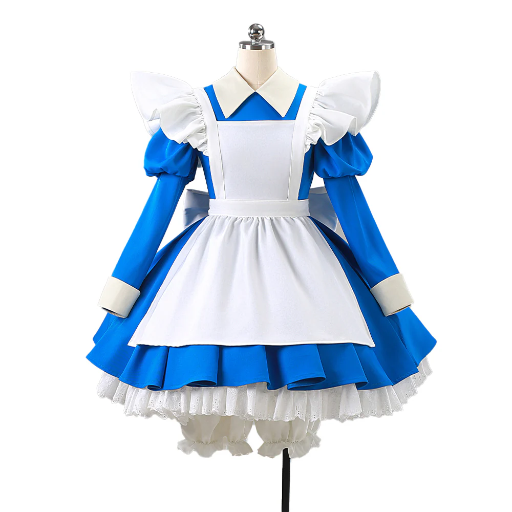 【In Stock】【Size XS-2XL】DokiDoki-R Anime Card Captor Sakura Cosplay Kinomoto Sakura Alice Costume White Blue Dress / Bow Accessory - Image 5