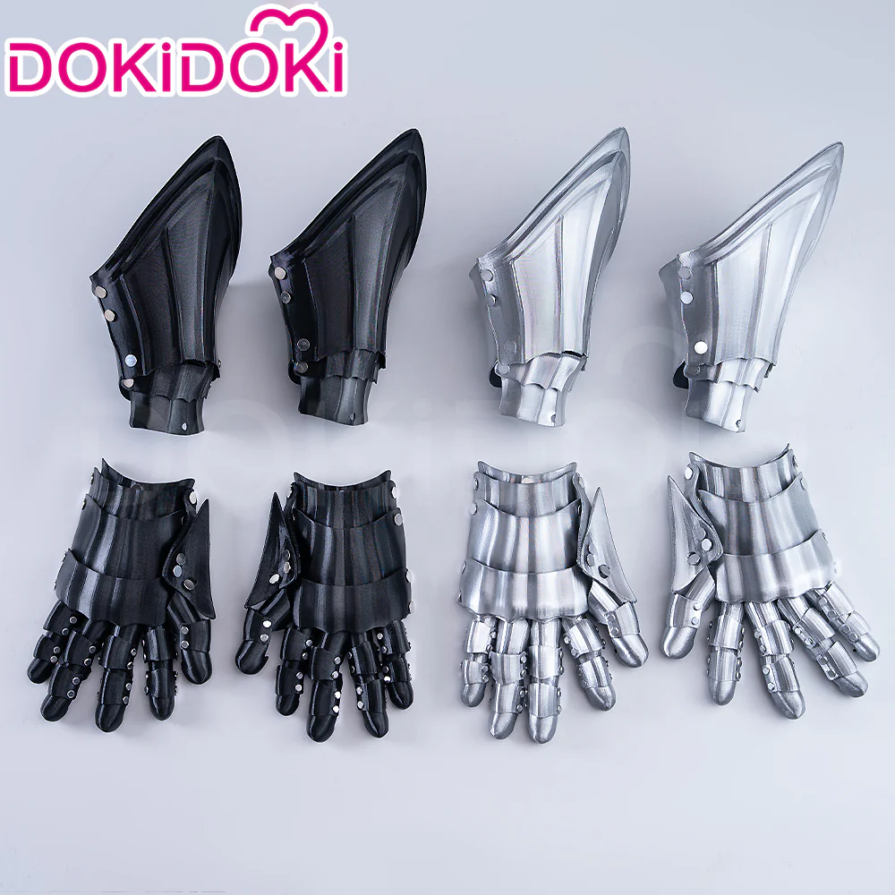 【In Stock】DokiDoki Anime Cosplay Prop Black Silver Mechanical Gauntlets Armor Gloves