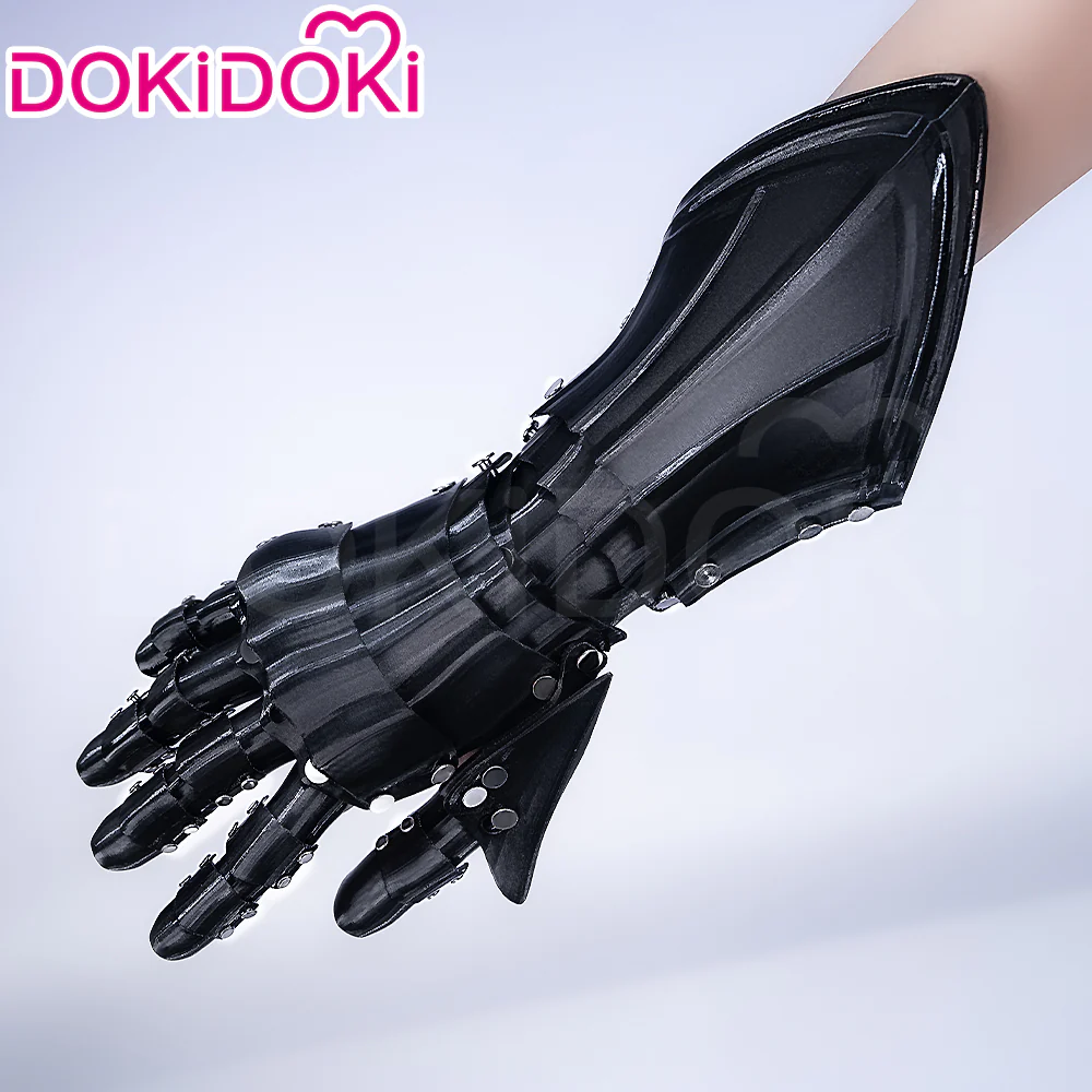 【In Stock】DokiDoki Anime Cosplay Prop Black Silver Mechanical Gauntlets Armor Gloves - Image 2
