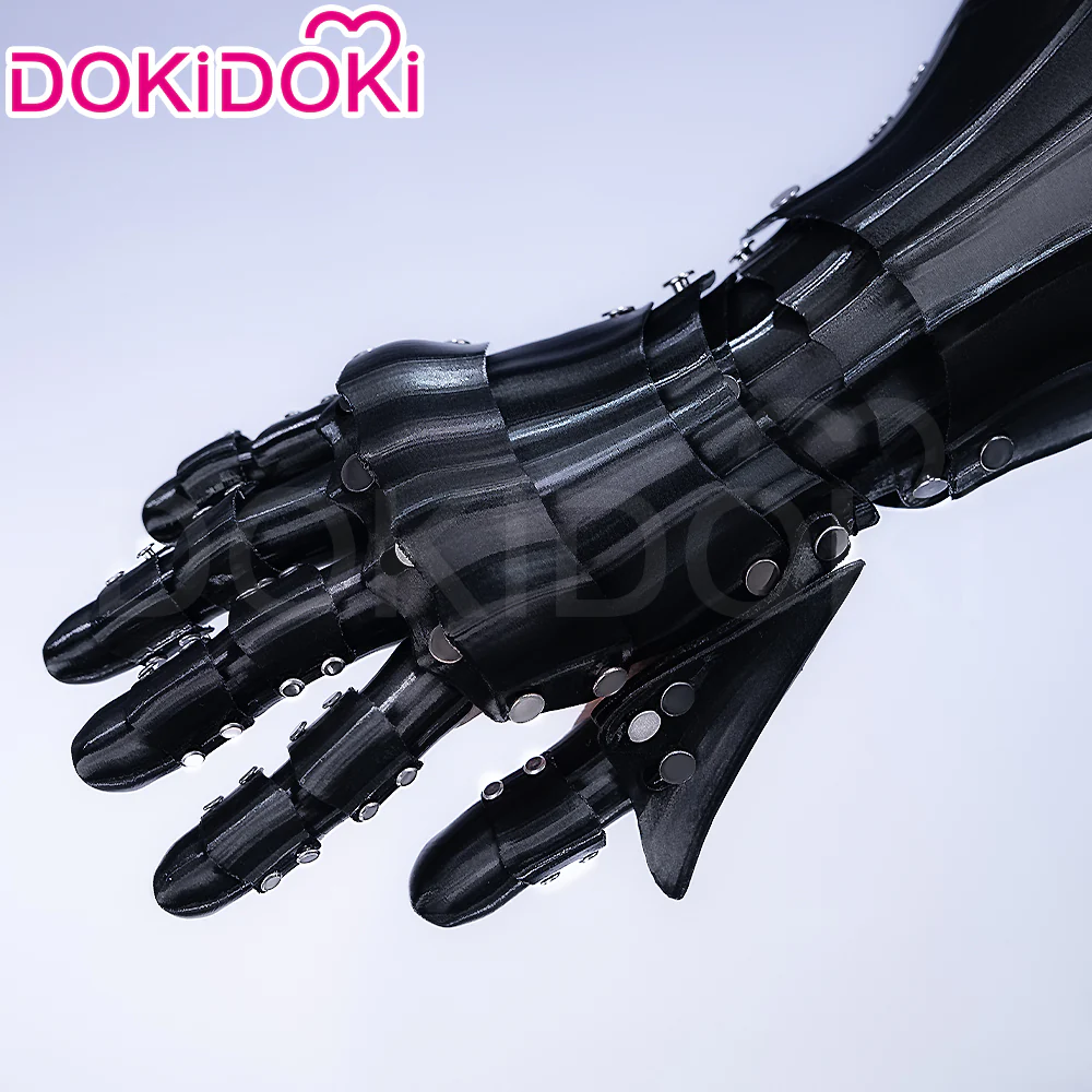 【In Stock】DokiDoki Anime Cosplay Prop Black Silver Mechanical Gauntlets Armor Gloves - Image 3