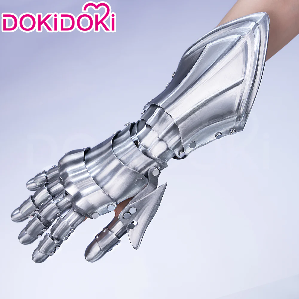 【In Stock】DokiDoki Anime Cosplay Prop Black Silver Mechanical Gauntlets Armor Gloves - Image 4