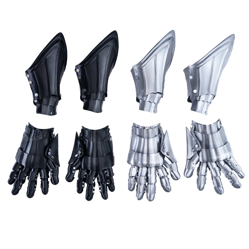 【In Stock】DokiDoki Anime Cosplay Prop Black Silver Mechanical Gauntlets Armor Gloves - Image 6