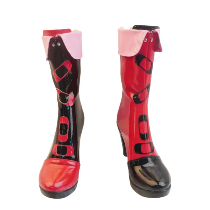 DokiDoki Anime Cosplay Shoes Black Red Boots - Image 2