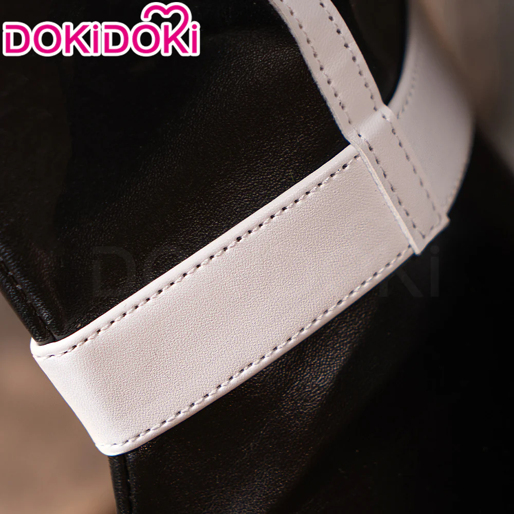 DokiDoki Anime Cosplay Black White Shoes Mid-calf Boots - Image 3