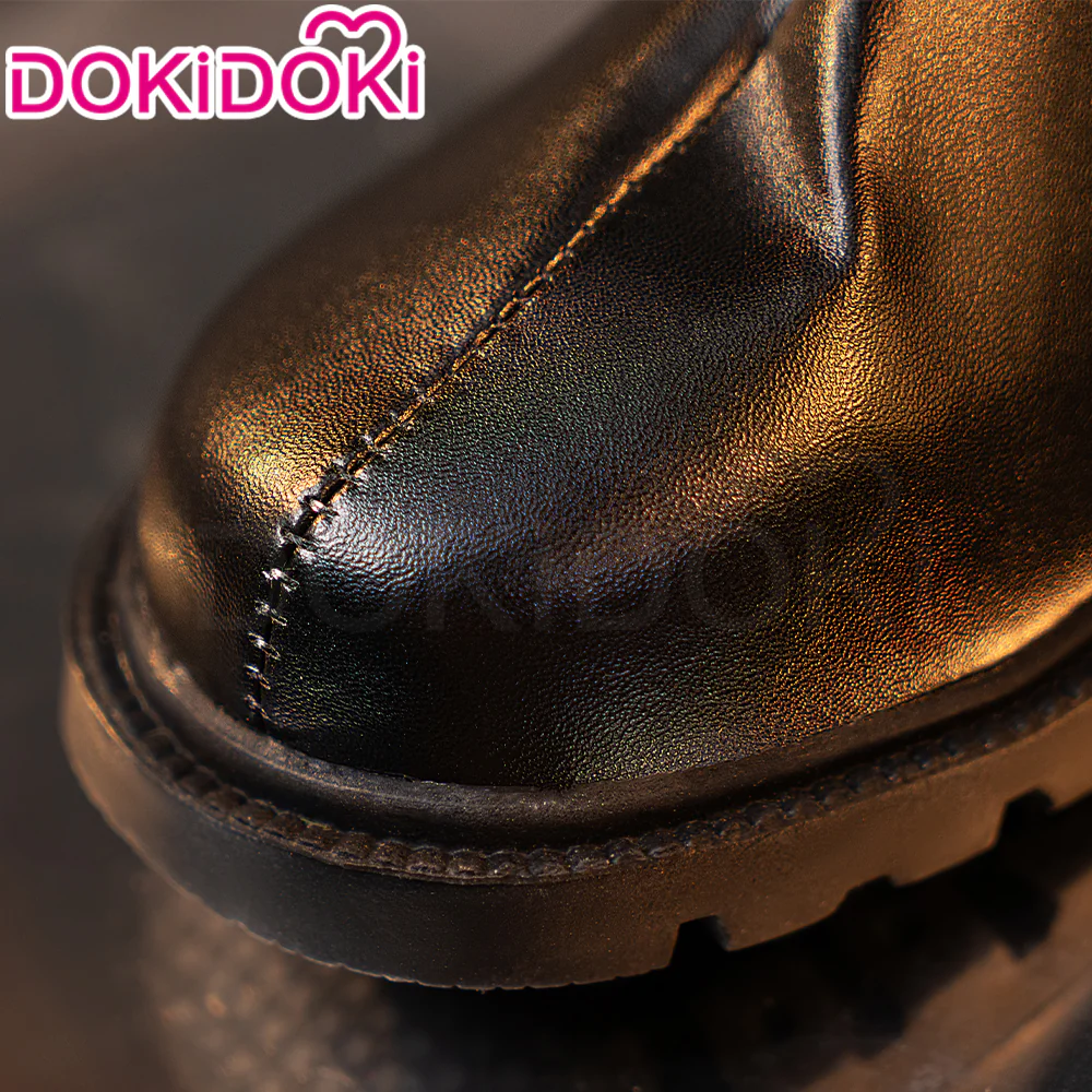 DokiDoki Anime Cosplay Black White Shoes Mid-calf Boots - Image 4
