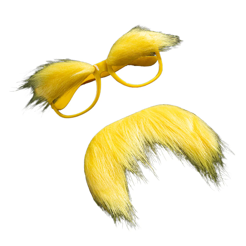 【In Stock】DokiDoki Anime The Lorax Cosplay Lorax Yellow Beard Glasses Halloween Funny Accessory - Image 3