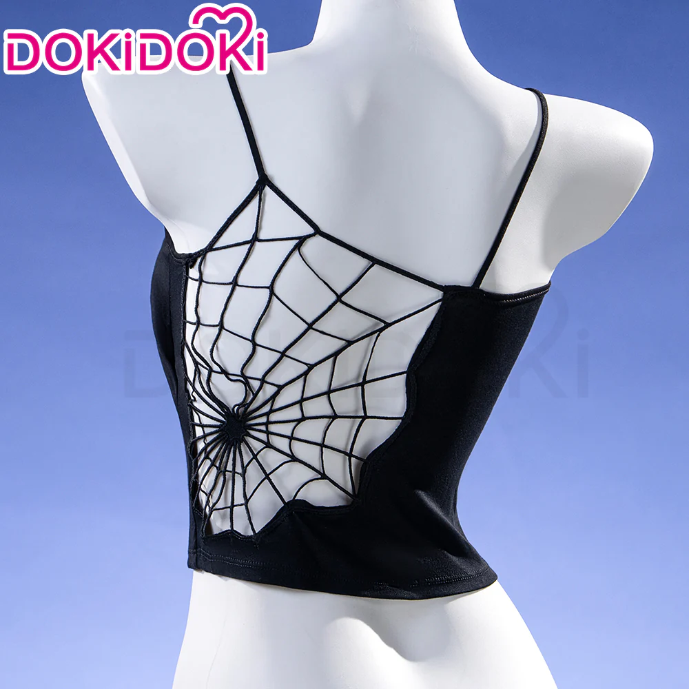 【In Stock】DokiDoki Cosplay Corset Spider Web Vest White / Black Costume Halloween - Image 3