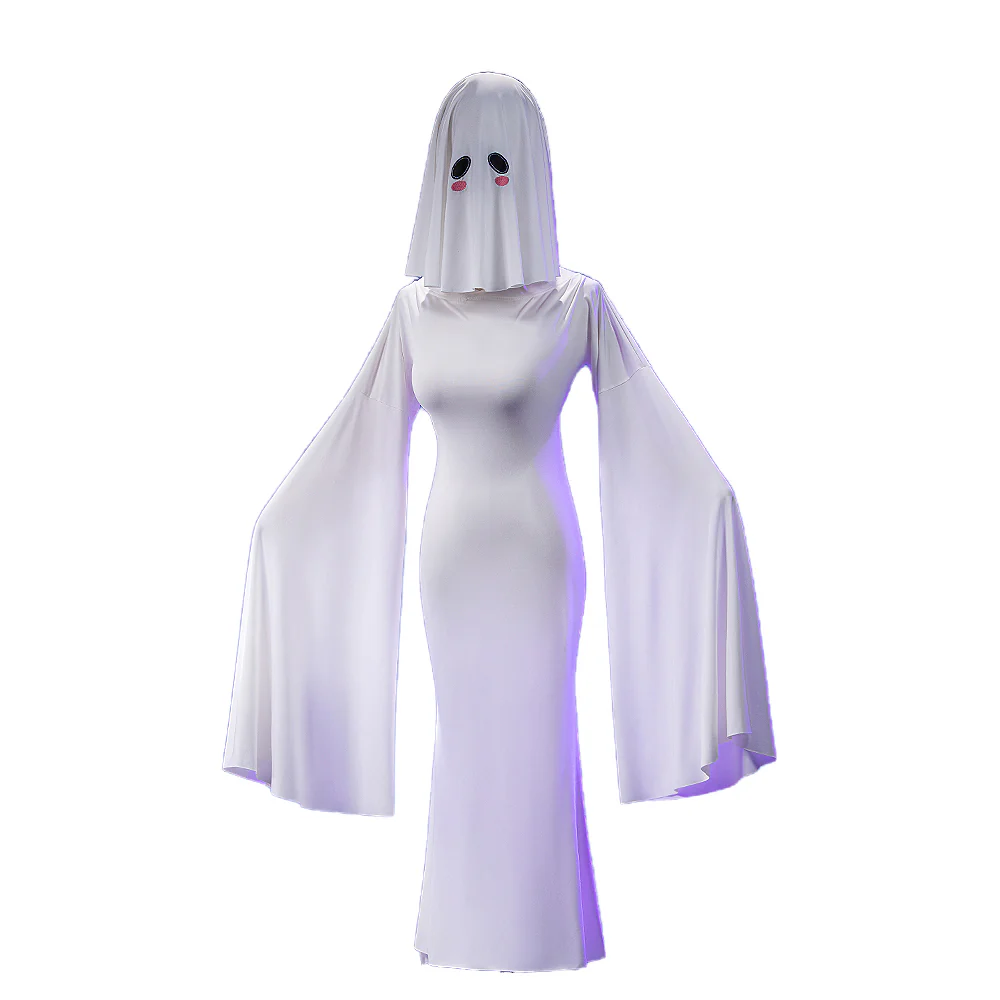 【In Stock】DokiDoki-R Cosplay Ghost Lady White Costume Bodysuit Halloween - Image 5