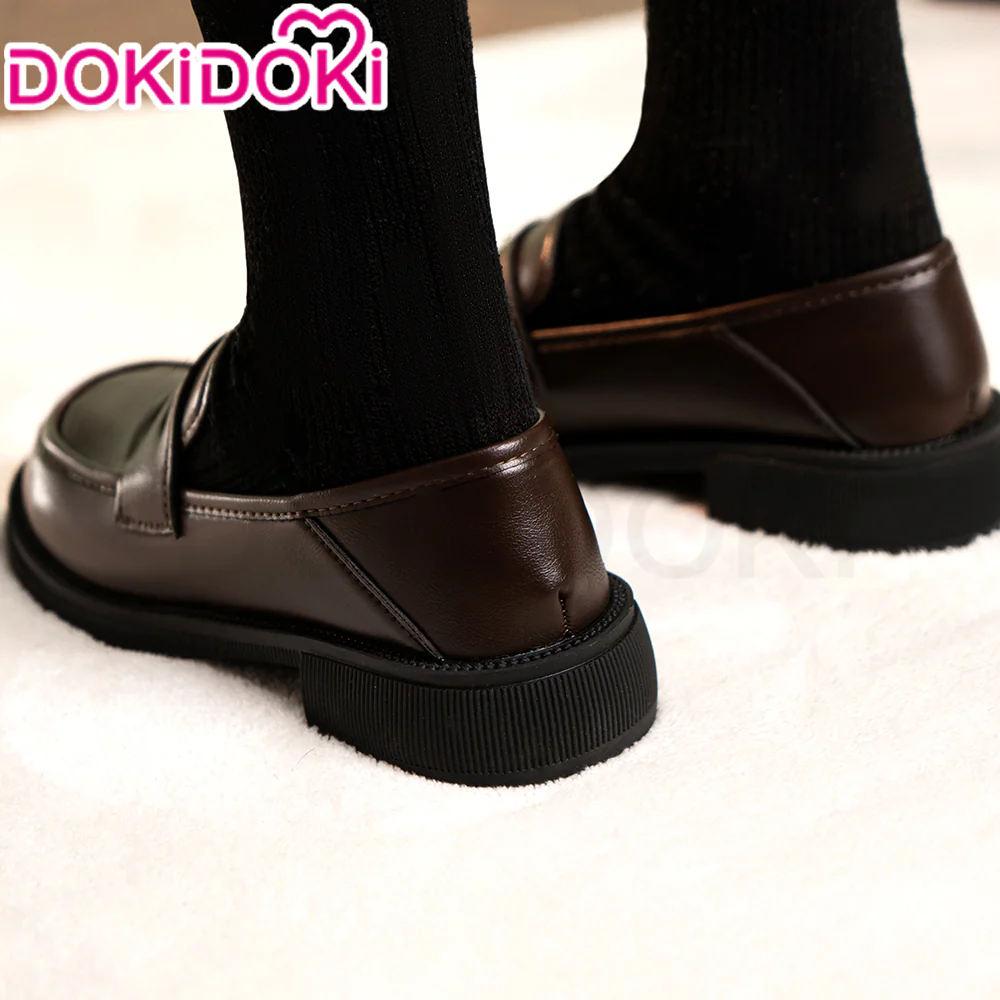 DokiDoki Cosplay Amana Riko / Iwato Suzume / Iki Hiyori / Ootori Emu JK Uniform Black / Brown / Nude Shoes - Image 3