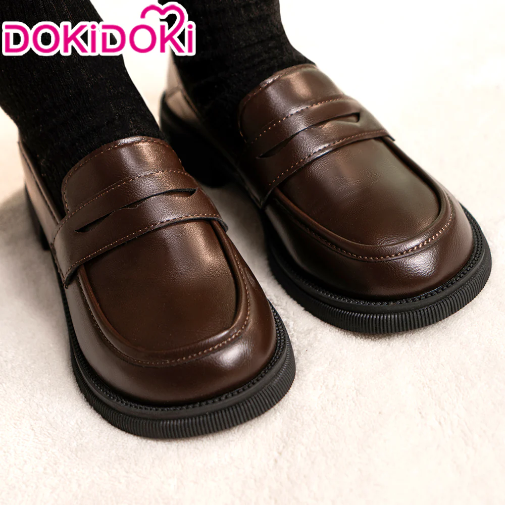 DokiDoki Cosplay Amana Riko / Iwato Suzume / Iki Hiyori / Ootori Emu JK Uniform Black / Brown / Nude Shoes - Image 4