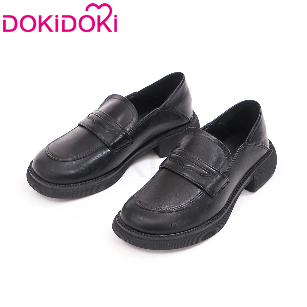 DokiDoki Cosplay Amana Riko / Iwato Suzume / Iki Hiyori / Ootori Emu JK Uniform Black / Brown / Nude Shoes - Image 7