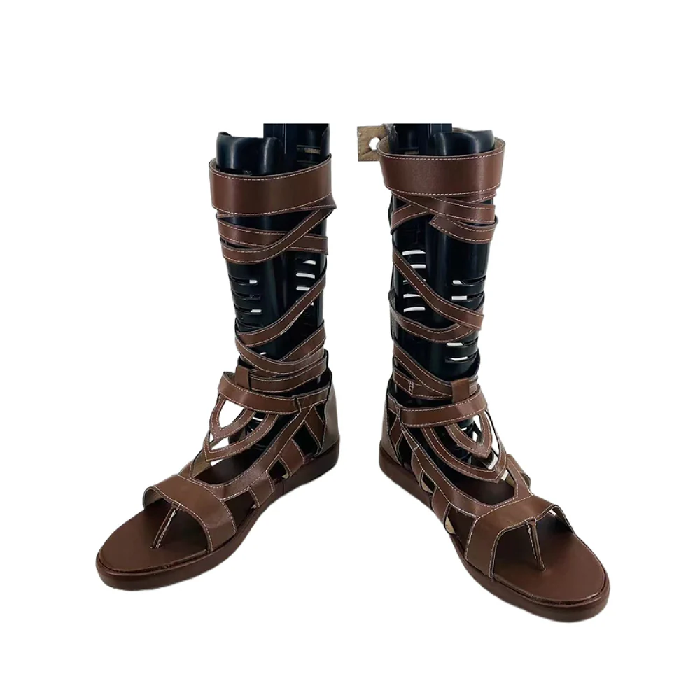 【In Stock】DokiDoki Game Cosplay Brown Shoes Sandals - Image 2