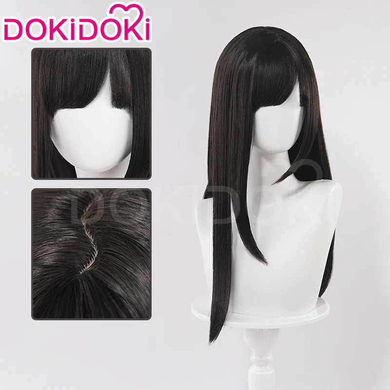 【Partially Ready For Ship】DokiDoki Game Love And Deepspace Cosplay Main Character Wig / Earrings /Ear Clips Long Straight Pink/ Dark Green/ Black Hair MC - Image 7