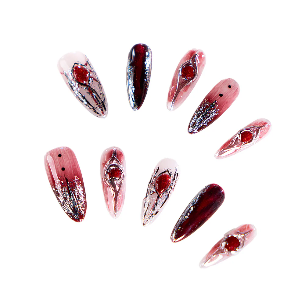 【In Stock】DokiDoki Game Love and Deepspace Cosplay Protagonist MC Press-on Nails Sylus Acessory - Image 3