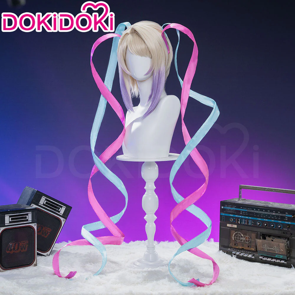 【Normal Ver. Ready For Ship】DokiDoki Game NEEDY GIRL OVERDOSE Cosplay KAngel Wig Long Straight Blonde Purple Hightlight Gradient Hair Needy Streamer Overload - Image 10